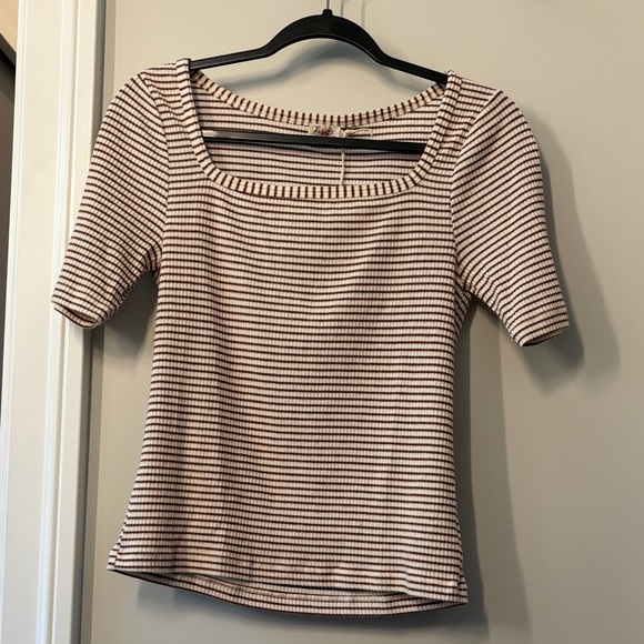 NWT Faherty Striped Square Neck Top - Picture 1 of 2